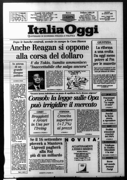 Italia oggi : quotidiano di economia finanza e politica